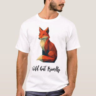 Camiseta de zorro con título: Salvaje pero amigabl