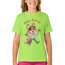 Camiseta de zorro de dibujos animados divertida co