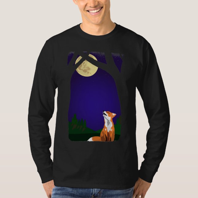 Camiseta de zorro de luna llena (Anverso)