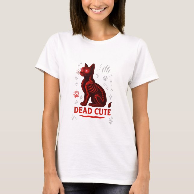 Camiseta Dead Cute – Halloween Cat T-Shirt (Anverso)