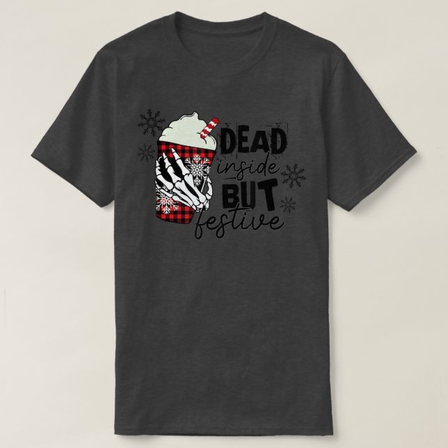 Camiseta Dead Inside But Festive Christmas  (Diseño del anverso)