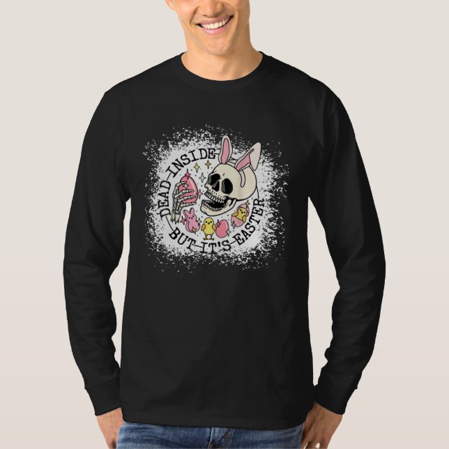 Camiseta Dead Inside But It s Easter Day  Bunny Skeleton Hu (Anverso)