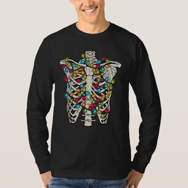 Camiseta Dead Inside, Jolly AF, Funny Xmas Skeleton, Retro  (Anverso)