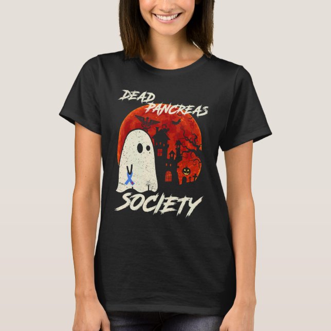 Camiseta Dead Pancreas Society Ghost Diabetes Awareness Hal (Anverso)