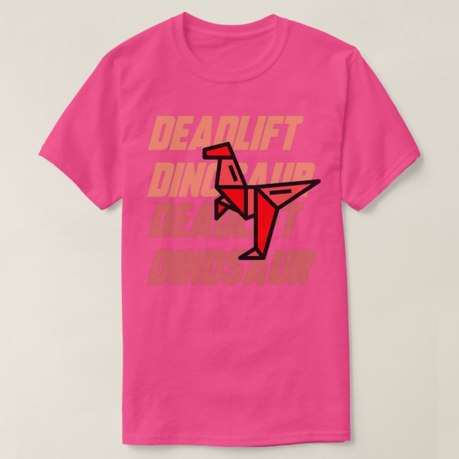 Camiseta Deadlift dinosaur lindo rasgo de origami animal li (Diseño del anverso)