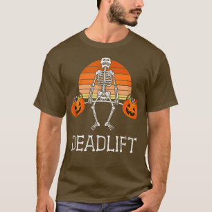 Camiseta DEADLIFT Funny Halloween Skeleton Candy Bucket Gy