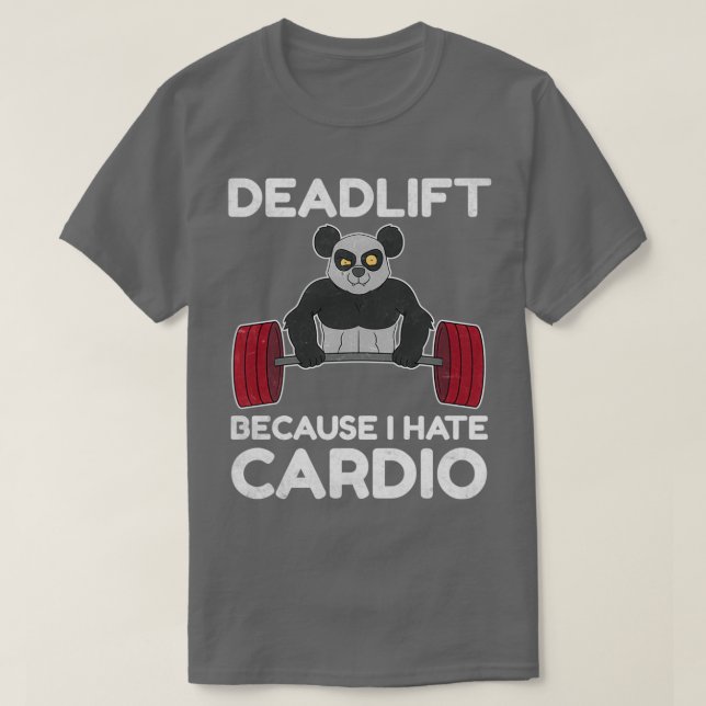 Camiseta Deadlift Panda Gift for Bodybuilding Distressed (Diseño del anverso)
