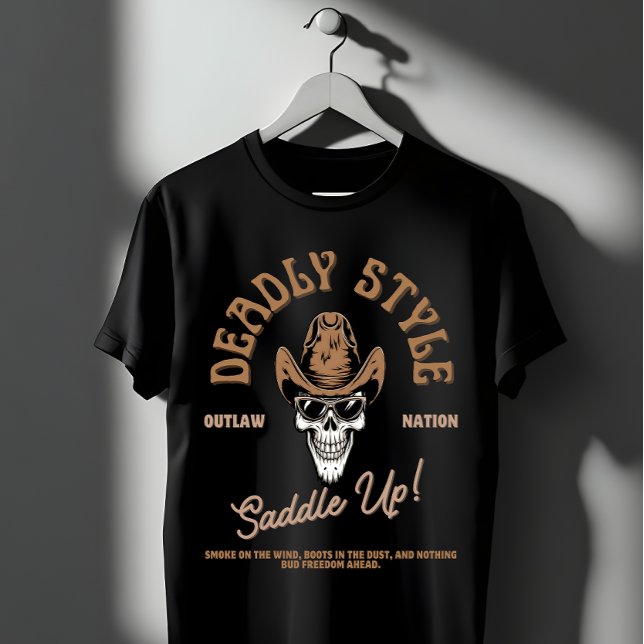 Camiseta Deadly Style – Western Outlaw Skull Vibes (Subido por el creador)