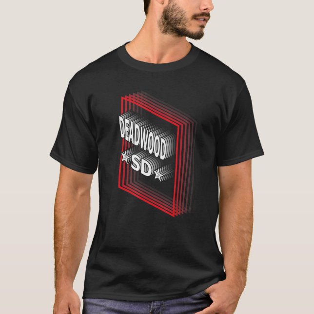 Camiseta Deadwood de vaporwave retro Dakota del Sur SD (Anverso)