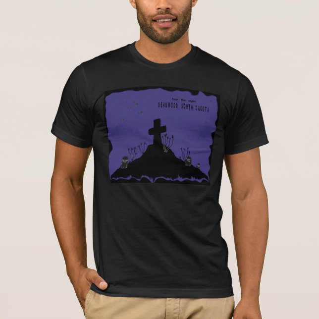 Camiseta Deadwood, miedo de Dakota del Sur la noche (Anverso)
