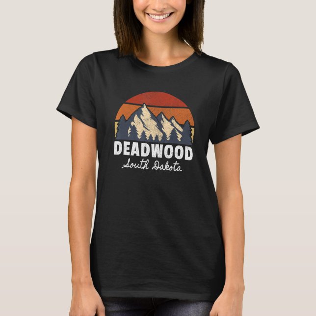 Camiseta Deadwood South Dakota Retro Mountain Vacation (Anverso)