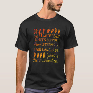 Camiseta Deaf Awareness Sign Deafness Hearing Loss Warrior