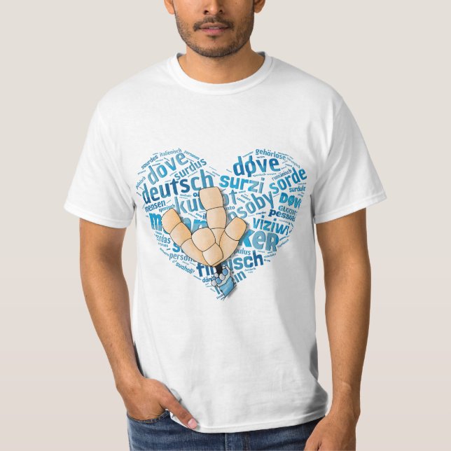 Camiseta Deaf-Hand - Liebe-Herz (Anverso)