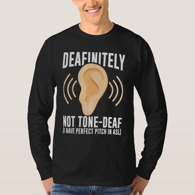 Camiseta Deaf Pride Awareness ASL Sign Language Deafinitely (Anverso)