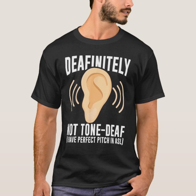 Camiseta Deaf Pride Awareness ASL Sign Language Deafinitely (Anverso)