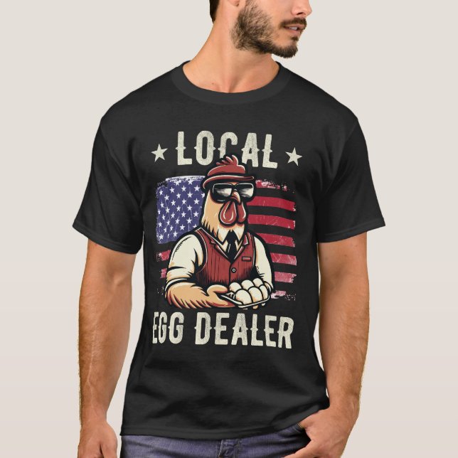 Camiseta Dealer Local De Huevos 4 De Julio Pabellón Estadou (Anverso)