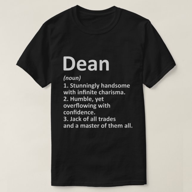 Camiseta DEAN Definición Nombre personalizado Funny Cumplea (Diseño del anverso)