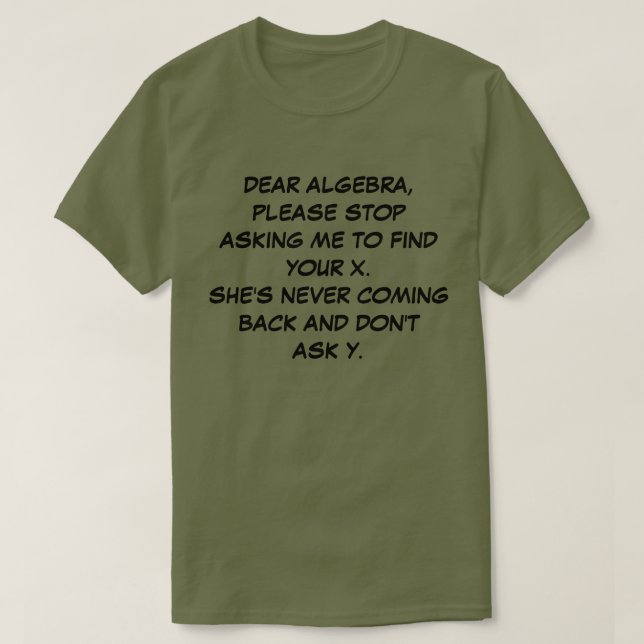 CAMISETA DEAR ALGEBRA (Diseño del anverso)