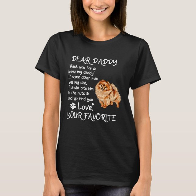 Camiseta Dear Daddy Pomeranian Dog Dad Father s Day (Anverso)