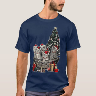 Camiseta Dear Santa All I Want Cat Santa On My Christmas Pa