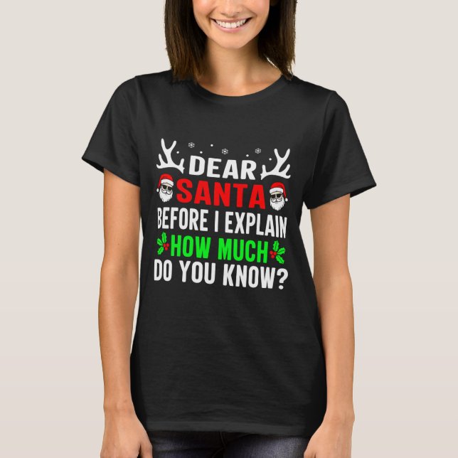 Camiseta Dear Santa Before I Can Explain How Much Do You  (Anverso)
