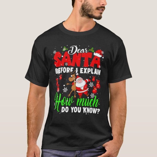 Camiseta Dear Santa Before I Explain How Much You Know Xmas (Anverso)