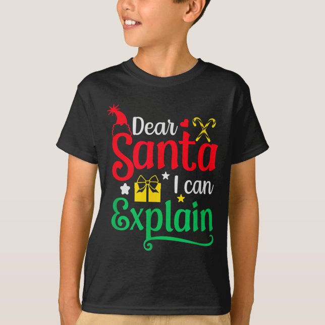 Camiseta Dear Santa I Can Explain Funny Christmas  (Anverso)