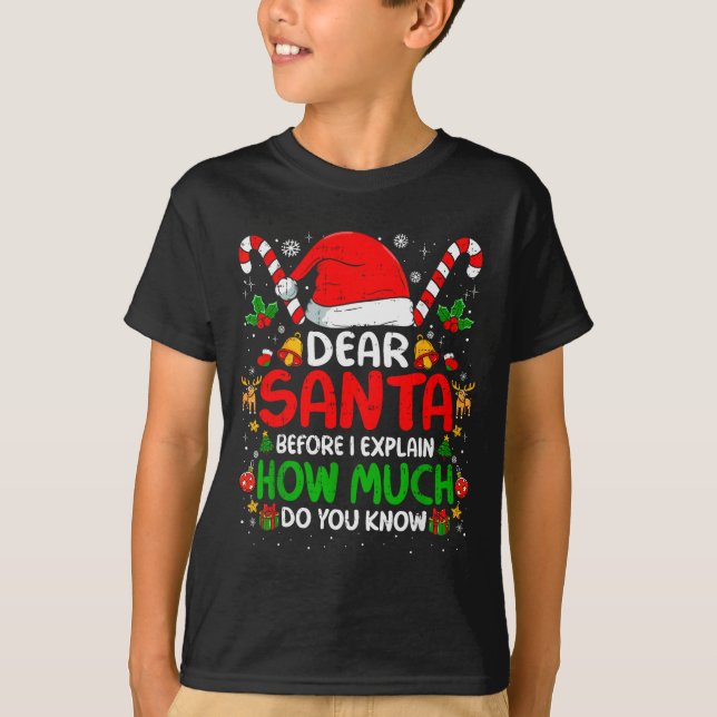 Camiseta Dear Santa I Can Explain Funny Christmas Shirts Ki (Anverso)