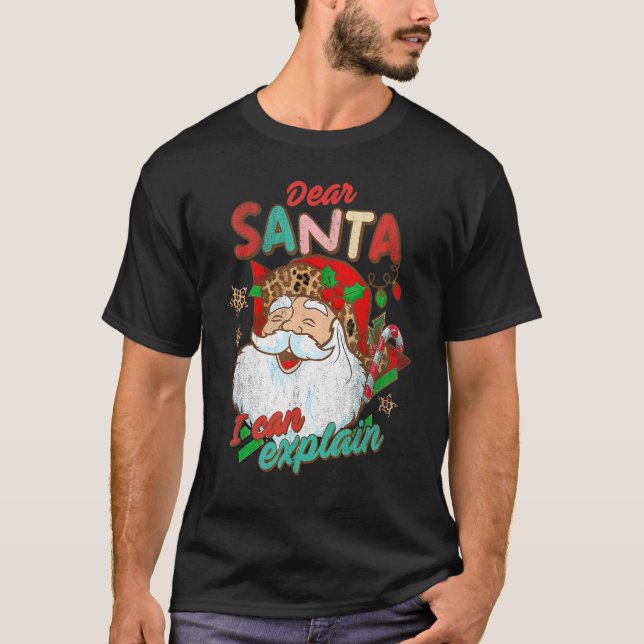 Camiseta Dear Santa I Can Explain Retro Christmas Tis the S (Anverso)