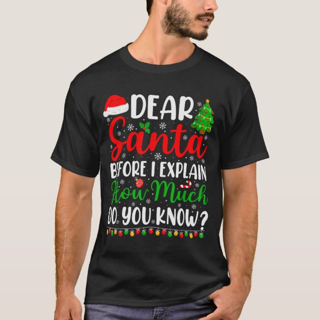 Camiseta Dear Santa I Can Explain Shirt Kids Boys Funny Chr (Anverso)
