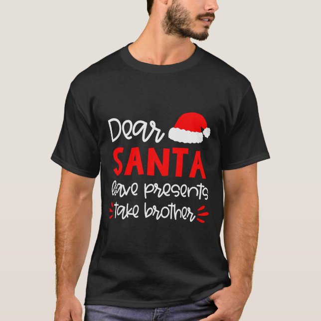 Camiseta Dear Santa Shirt Siblings Matching Family Christma (Anverso)