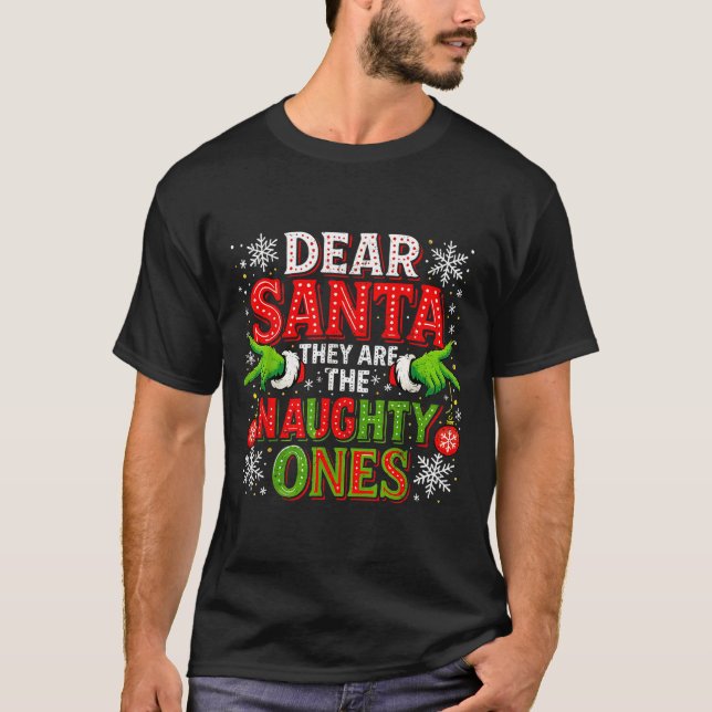 Camiseta Dear Santa They Are The Naughty Ones Christmas  (Anverso)