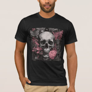 Camiseta Dearly Departed – Arte gótico del cráneo fino