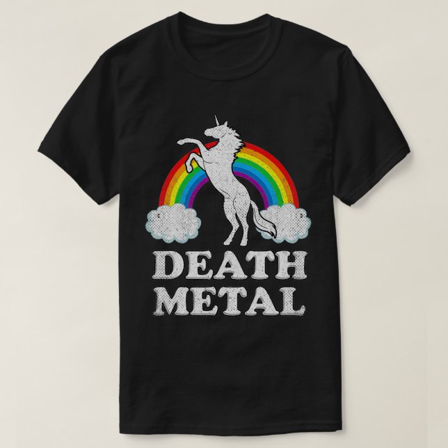 Camiseta Death Metal s Unicorn Rainbow Heavy Metal2  (Diseño del anverso)