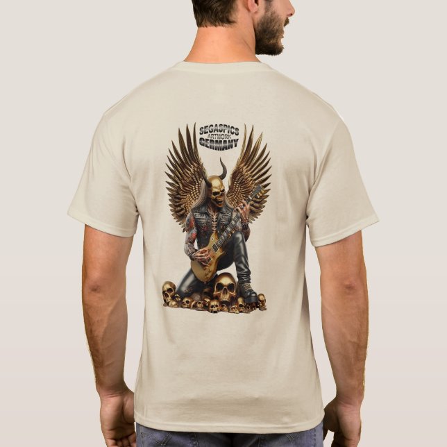 Camiseta Death Metal Segaspics Design Gitarrist (Reverso)