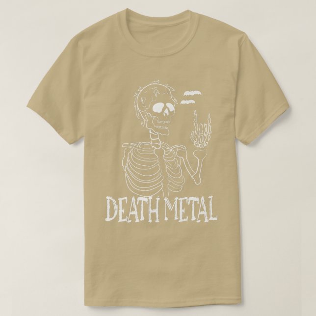Camiseta Death Metal Skeleton Goth Music Black Metal Punk B (Diseño del anverso)
