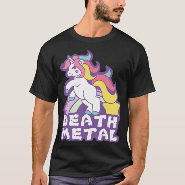 Camiseta Death Metal Unicorn dinosaurs 2  (Anverso)