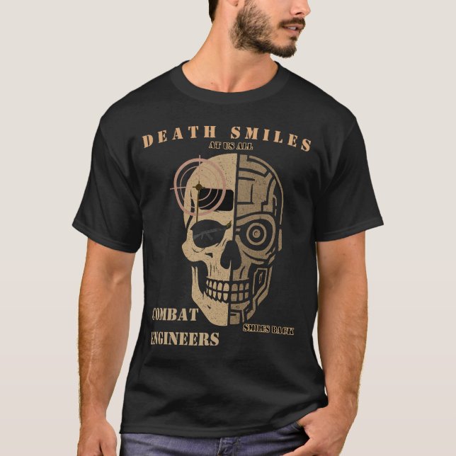 Camiseta Death Smiles Combat Engineer Skull Shirt (Anverso)