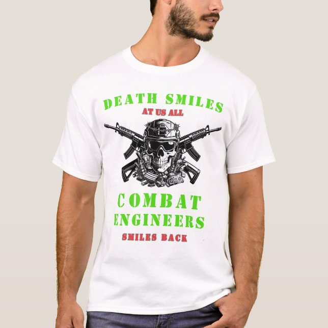 Camiseta Death Smiles  Combat Engineers skull Tactical  (Anverso)