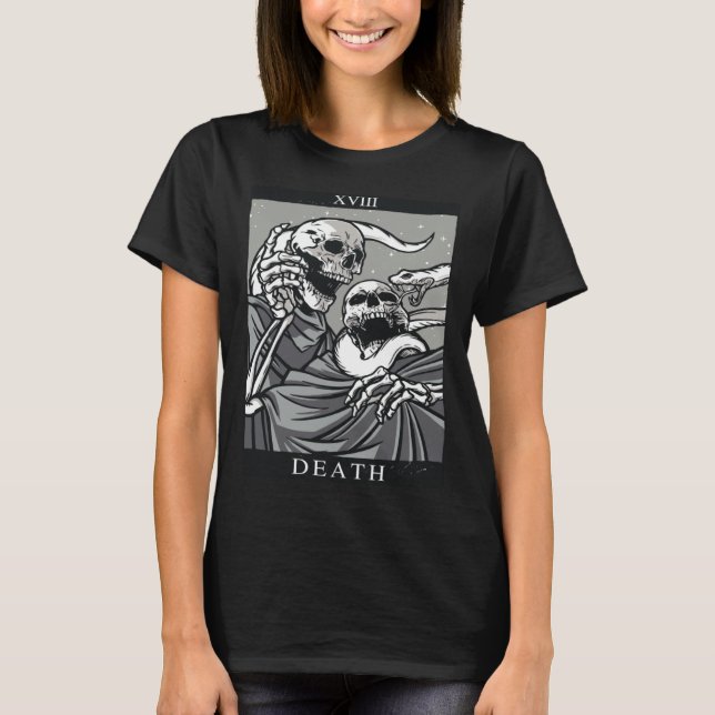 Camiseta Death Tarot Card Tarot Card XIII 13 Skeleton Snake (Anverso)