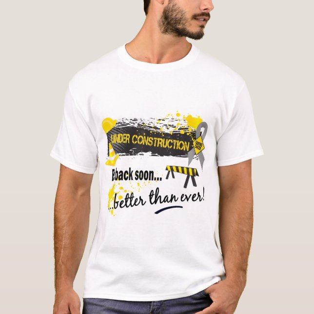 Camiseta Debajo de cáncer de cerebro de la construcción (Anverso)