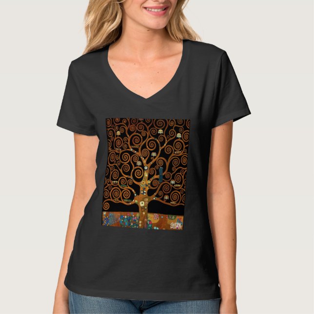Camiseta Debajo del árbol de la vida, por Gustav Klimt, (Anverso)