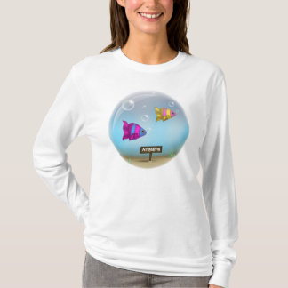 Camiseta Debajo del diseño del tazón de pescado del mar - H