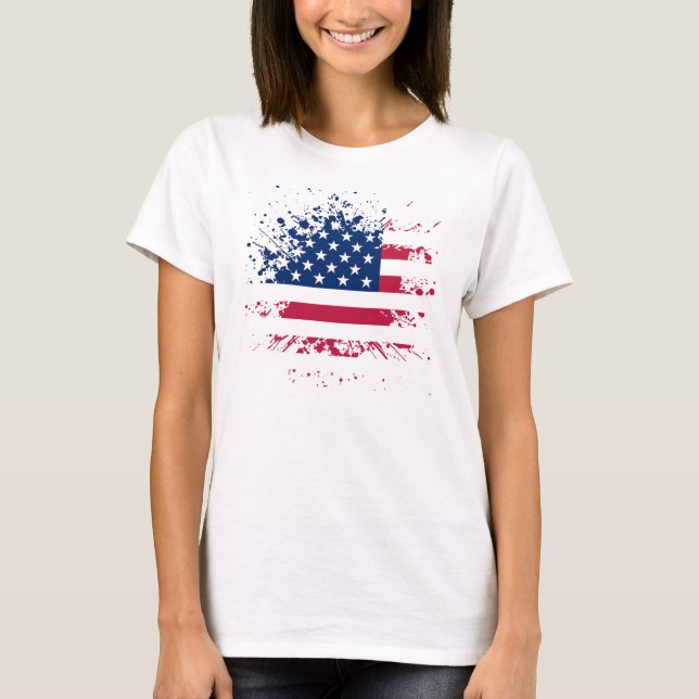 Camiseta Debardeur Femme Blanc Bandera básica de Estados Un (Anverso)