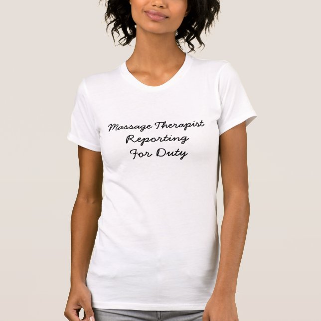 Camiseta Deber de ReportingFor del terapeuta del masaje (Anverso)