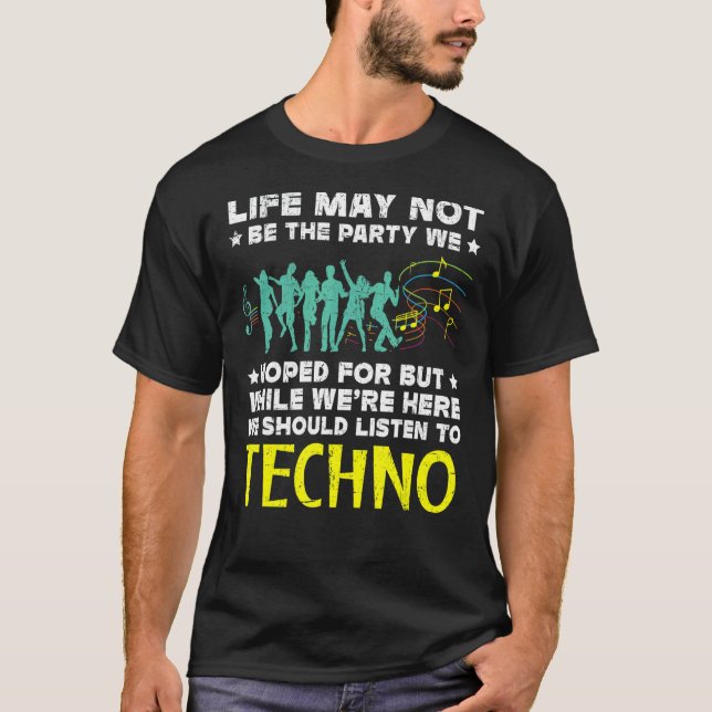 Camiseta Deberíamos Escuchar A Techno Music Edm Raver Headb (Anverso)