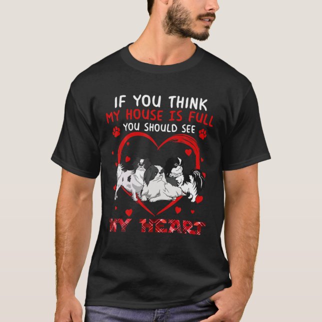 Camiseta Deberías Ver Mi Corazón Japonés Chin Dog Lover (Anverso)
