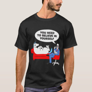 Camiseta Debes creer en tu divertido psiquiatra de unicorni