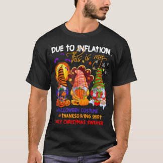 Camiseta Debido A La Inflación Gnome Halloween Acción De Gr