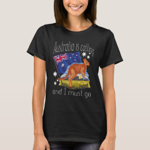 Camiseta Debo ir a un canguro patriótico auster de banderas